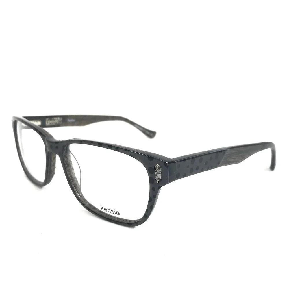 Kensie Eyeglasses Frames FEATHER BK Black Gray Square Full Rim 52-16-135